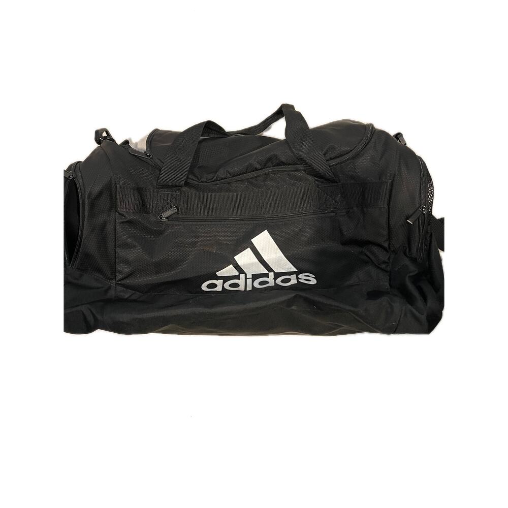 Adidas Defender Medium 20"x12"x10" White Black Duffel Bag